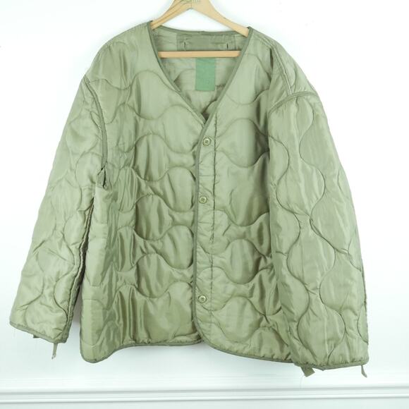 Unbranded Other - Military 3XL Quilted Jacket Liner Gorpcore Puffer Utility Work Green Grunge Rave